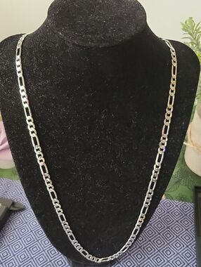 Sterling Silver Figaro Chain Necklace
